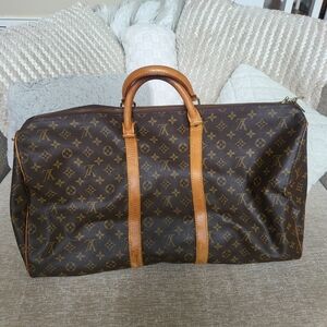 Louis Vuitton Keepall Bag Duffle 55 Monogram Canvas w/COA.